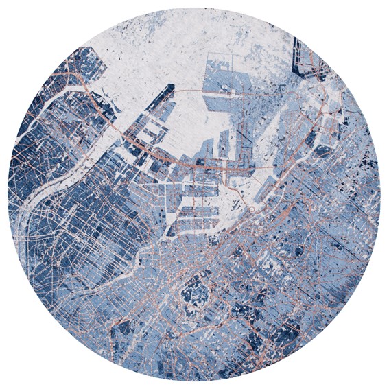 Dywan CITIES Tokyo Conductive Blue Rouge 9314 240x240 cm