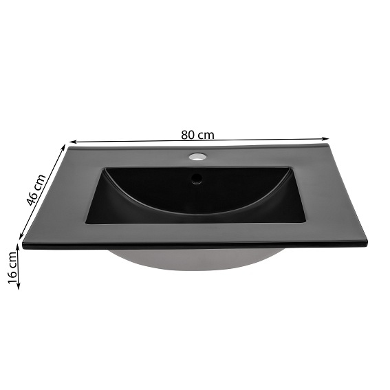 Umywalka E-8003-80 LAVA BLACK 80 Czarny