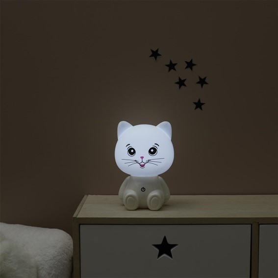 Lampka Nocna KOT USB LED Biały