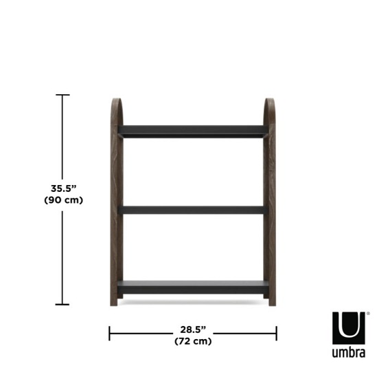 Półka Wolnostojąca BELLWOOD Czarny/Orzech