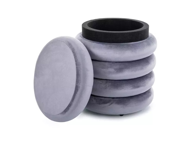 Puf CALVI Velvet Szary