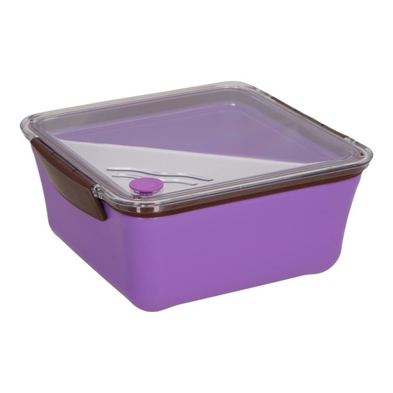 Lunch Box DIVIDED z Widelcem 2,6l Fioletowy