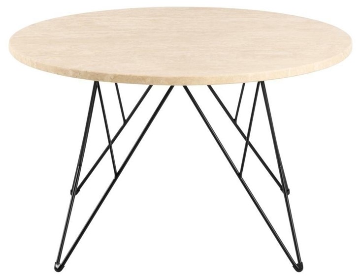 Stolik Kawowy PRUNUS fi80 Czarny/Trawertyn