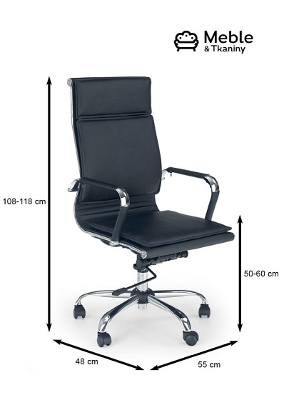 Fotel Gabinetowy MANTUS Chrom/Czarny