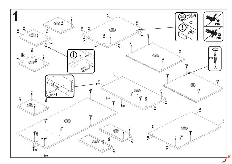 Biurko GROSSO Dąb Złoty/Biały