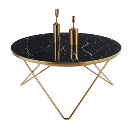 Ława L12-FX (G) fi80 Czarny Marmur/Złoty