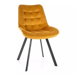 Krzesło MONTI Velvet Curry/Czarny Mat