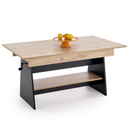 Ławostół Rozkładany ERIKA (120-160)x70 cm Dąb Artisan/Czarny