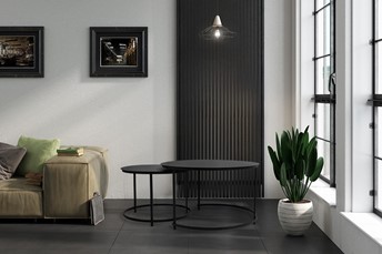 Komplet Stolików KAJA HOME KS-40 fi60/80 Czarny