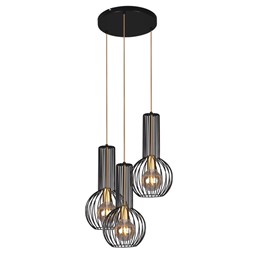 Lampa Wisząca ARVI BLACK K-4522 Czarny/Złoty