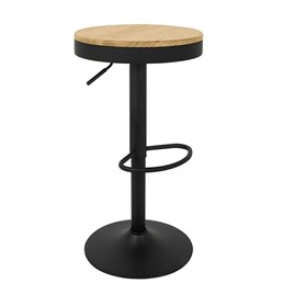 Krzesło Barowe VOLT Czarny/Naturalny