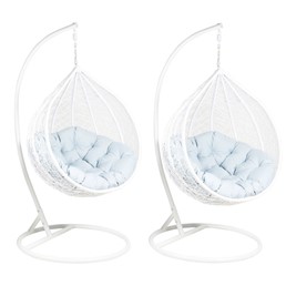 Zestaw 2 Foteli Ogrodowych F-03 L+XL Biały/Szary