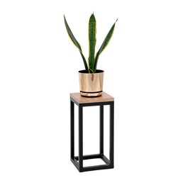 Kwietnik KAJA HOME KS-34 DREWNO S Czarny/Dąb