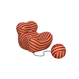 Fotel z Podnóżkiem N31-11 Czerwony/Pomarańczowy