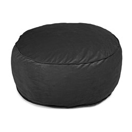 Duża Okrągła Welurowa Pufa 71x32 Czarny