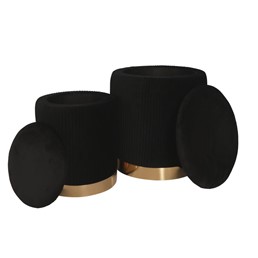 Zestaw Puf Velvet P4-FX Czarny/Złoty