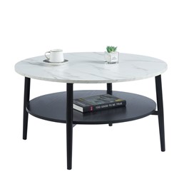 Ława L14-FX fi80 Biały Marmur/Czarny