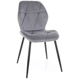 Krzesło RICK Velvet Szary/Czarny Mat