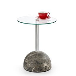 Ława ARIANA fi40 Popielaty Marmur/Transparentny