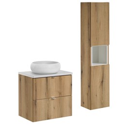 Zestaw Meblowy WIKI 60cm Dąb Coast Evoke/Biały Mat