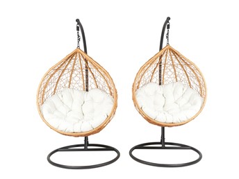 Zestaw 2 Foteli Ogrodowych F-03 L+XL Naturalny/Czarny