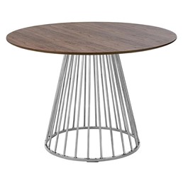 Stół GLAM WALNUT Fi110cm Orzech/Chrom