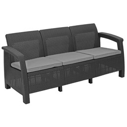 Sofa Ogrodowa CORFU Max Love Seat 3-Osobowy 70x182x79 Grafit