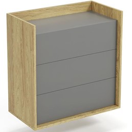 Komoda MOBIUS 3S Naturalny/Szary