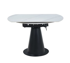 Stół Rozkładany ST29-FX (75-120)x120 Biały Marmur/Czarny