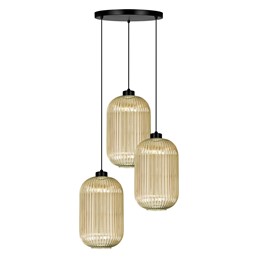 Lampa Wisząca FADIGA K-5746 Bursztynowy/Czarny