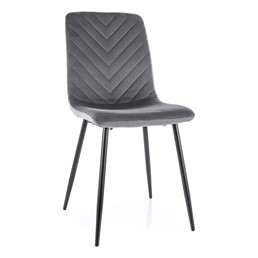 Krzesło DAREN Velvet Szary/Czarny Mat