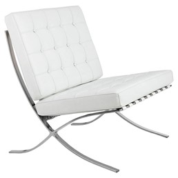Fotel BARCELON PRESTIGE Biały Skóra Naturalna