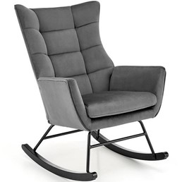 Fotel Bujany BAZALTO Czarny/Popiel