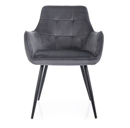 Krzesło LEMON Velvet Czarny/Szary Bluvel 14