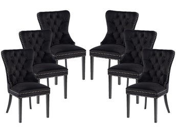 Zestaw 6x Krzesło K9-FX Velvet Czarny