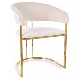 Krzesło TULIPE Velvet Jasny Beżowy/Złoty