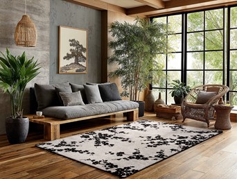 Dywan SAKURA NIGHT SNOW 9835 200x280 cm Biały/Czarny