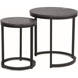 Ława HOLA Czarny/Czarny Efekt Marmuru