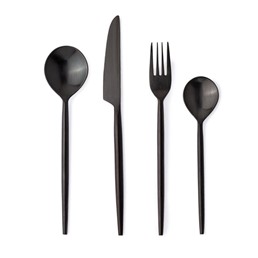 Zestaw Sztućców BRONTE SATIN BLACK 16 szt. Czarny