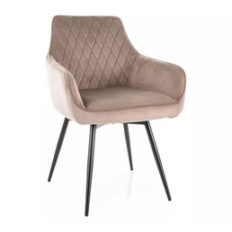 Krzesło MARLO Velvet Ciemny Beżowy/Czarny Mat