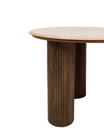 Stół Jadalniany RAGNO Fi120cm Beżowy/Brązowy