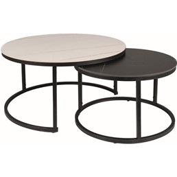 Ława FERRANTE B fi80/60 Biały/Czarny