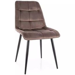 Krzesło CHIC Velvet Cappuccino/Czarny Mat