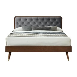 Łóżko CASSIDY 160x200 cm Popielaty/Orzech