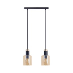 Lampa Wisząca ALTO K-5256 Czarny/Złoty/Bursztynowy