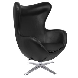 Fotel EGG Szeroki PU Czarny