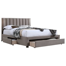 Łóżko GRACE z Szufladami Velvet 140x200 cm Beżowy
