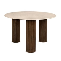 Stół Jadalniany RAGNO Fi120cm Beżowy/Brązowy