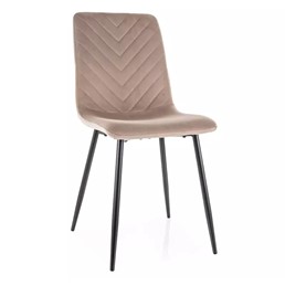 Krzesło DAREN Velvet Ciemny Beżowy/Czarny Mat