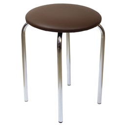 Taboret CHICO 2 Eco Brąz/Chrom